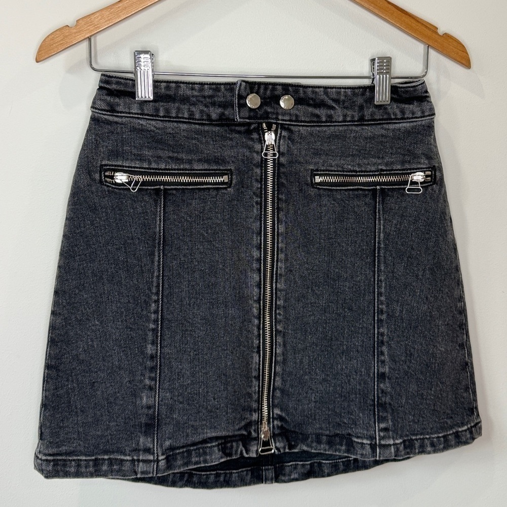 Rag & Bone Black Denim Mini Skirt with Pockets (Size 0)